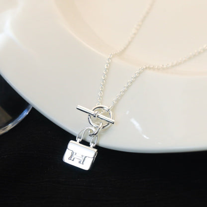 [Amore Jewelry]POP H PEDANT SILVER NECKLACE