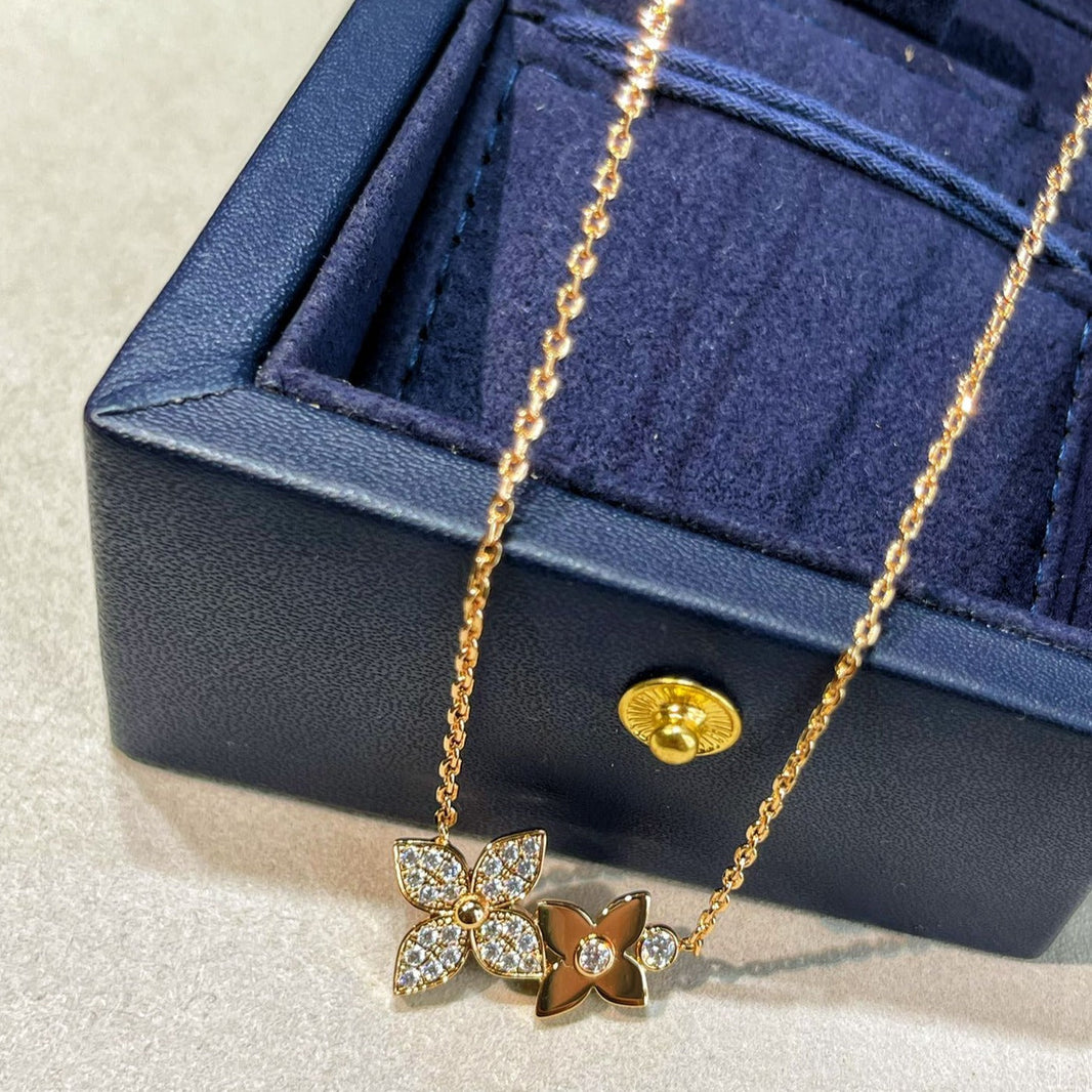 [Amore Jewelry]STAR BLOSSOM NECKLACE PINK GOLD DIAMONDS