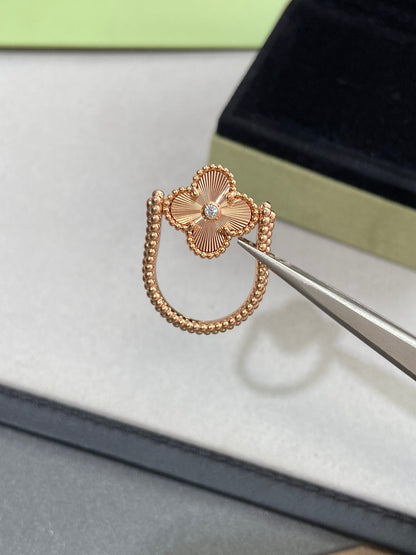 [Amore Jewelry]CLOVER RIVERSIBLE ROSE GOLD RING