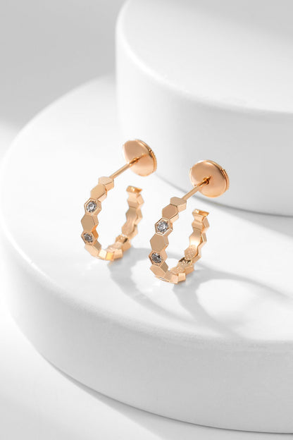 [Amore Jewelry]BEE LOVE DIAMOND HOOP EARRINGS