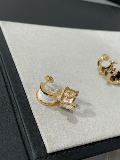 [Amore Jewelry]ZERO 1 PINK GOLD CERAMIC EARRINGS