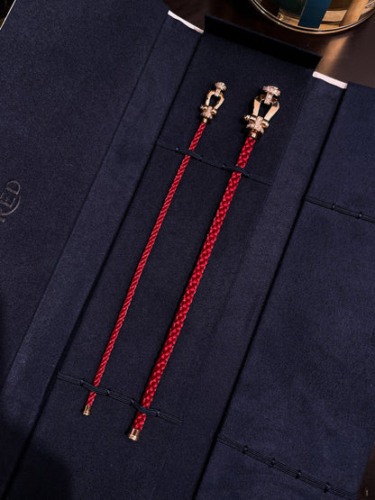 [Amore Jewelry]FORCE 10 HALF DIAMOND PINK GOLD RED CORDERI LARGE AND MEDIUM MODEL