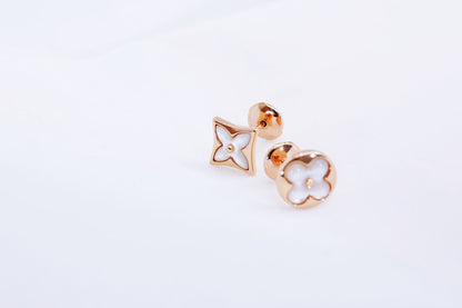 [Amore Jewelry]STAR AND SUN PINK GOLD MOP STUD EARRINGS