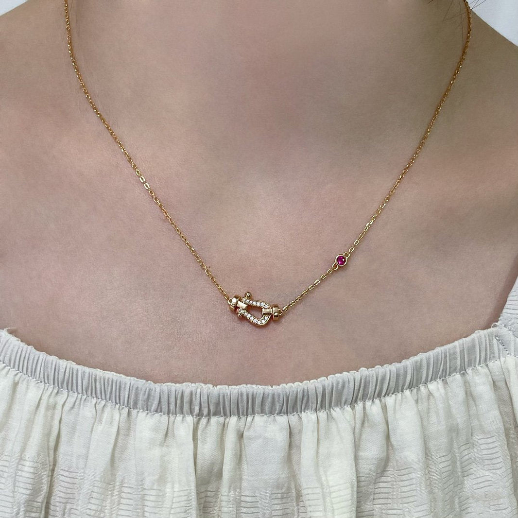 [Amore Jewelry]FORCE 10 DIAMOND PINK GOLD NECKLACE