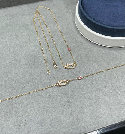 [Amore Jewelry]FORCE 10 DIAMOND PINK GOLD NECKLACE