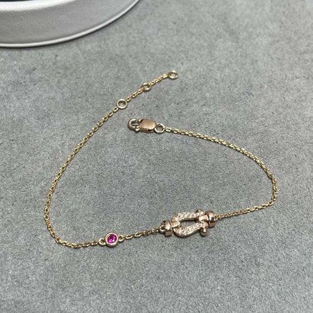[Amore Jewelry]FORCE 10 DIAMOND CHAIN LINK PINK GOLD BRACELET