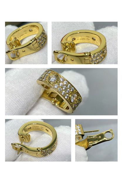 [Amore Jewelry]LOVE 5.5MM DIAMOND PAVED EARRINGS