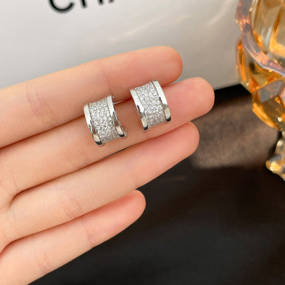 [Amore Jewelry]ZERO 1 DIAMOND PAVED EARRINGS