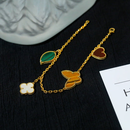 [Amore Jewelry]LUCKY SPRING 5 MOTIF GOLD BRACELET