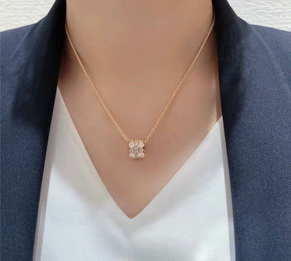 [Amore Jewelry]BEE LOVE DIAMOND PAVED 3 ROW NECKLACE