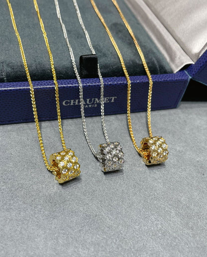 [Amore Jewelry]BEE LOVE DIAMOND PAVED 3 ROW NECKLACE