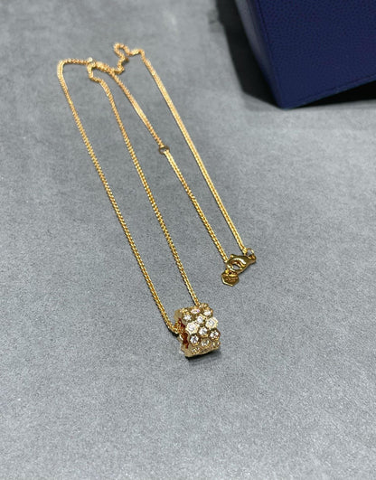 [Amore Jewelry]BEE LOVE DIAMOND PAVED 3 ROW NECKLACE