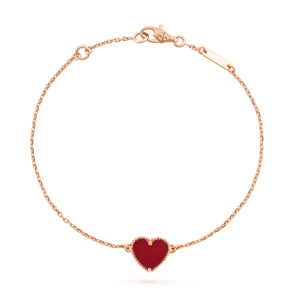 [Amore Jewelry]HEART CARNELIAN PINK GOLD BRACELET