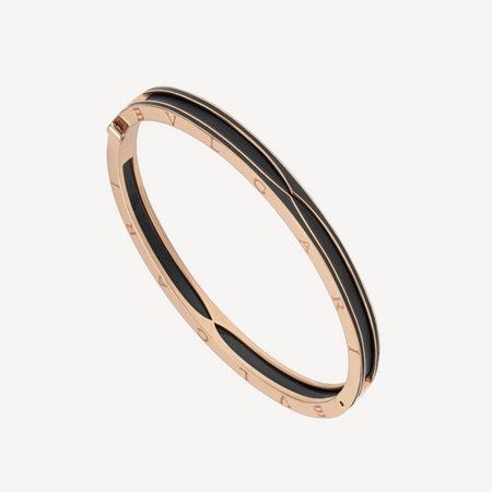 [Amore Jewelry]ZERO 1 PINK GOLD WITH MATTE BLACK CERAMIC BRACELET