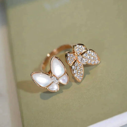 [Amore Jewelry]TWIN BUTTERFLY DIAMOND MOP RING