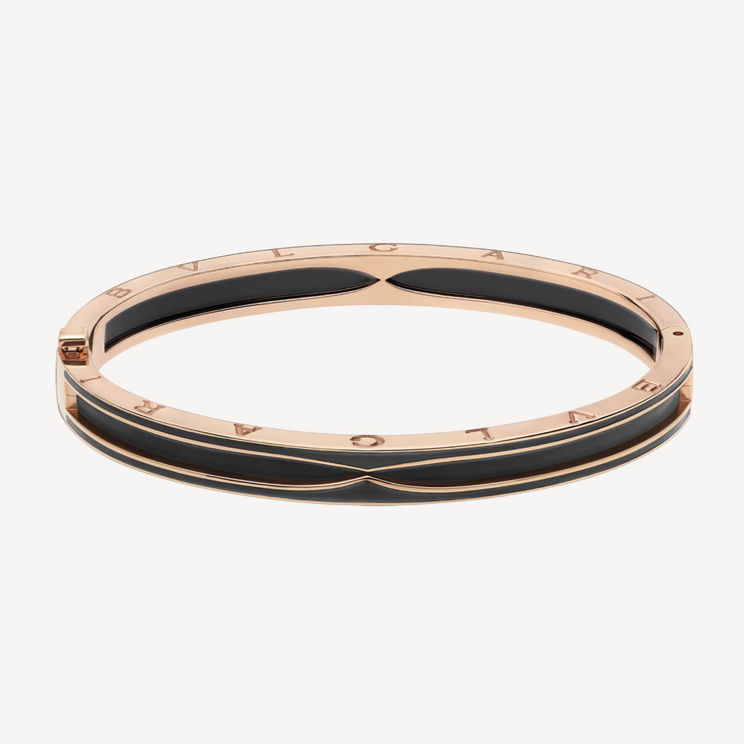 [Amore Jewelry]ZERO 1 PINK GOLD WITH MATTE BLACK CERAMIC BRACELET