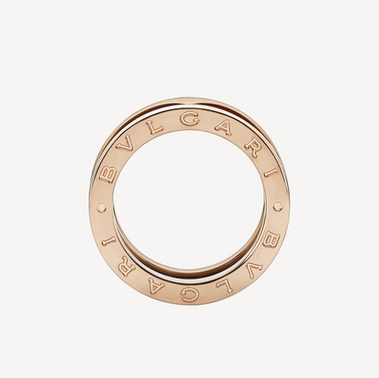 [Amore Jewelry]ZERO 1 TWO-BAND LOOPS AND BLACK CERAMIC PINK GOLD RING