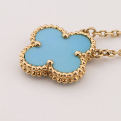 [Amore Jewelry]CLOVER 15MM VINTAGE TURQUOISE NECKLACE
