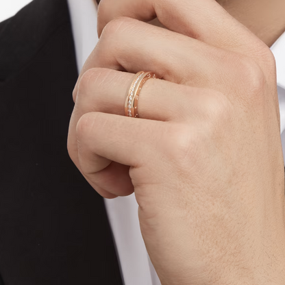 [Amore Jewelry]ZERO 1 ONE-BAND PAVED DIAMONDS ON THE SPIRAL RING