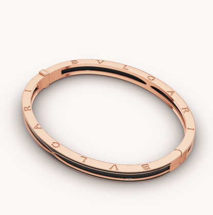 [Amore Jewelry]ZERO 1 PINK GOLD WITH MATTE BLACK CERAMIC BRACELET