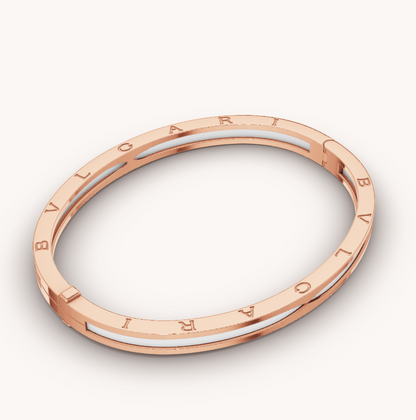 [Amore Jewelry]ZERO 1 PINK GOLD WITH WHITE CERAMIC BRACELET