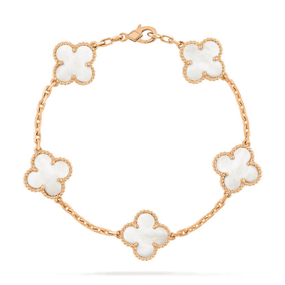 [Amore Jewelry]CLOVER  5 MOTIF WHITE MOP BRACELET