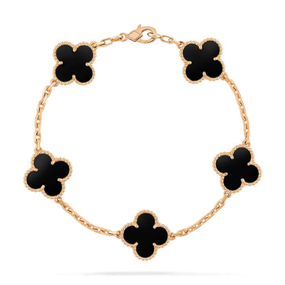 [Amore Jewelry]CLOVER  5 MOTIFS BLACK ONYX BRACELET