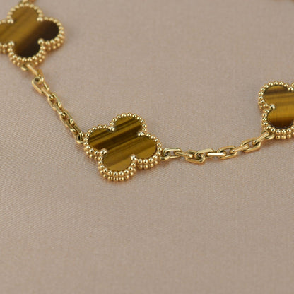 [Amore Jewelry]CLOVER  5 MOTIFS TIGER EYE BRACELET