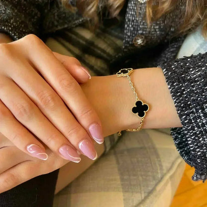 [Amore Jewelry]CLOVER  5 MOTIFS BLACK ONYX BRACELET