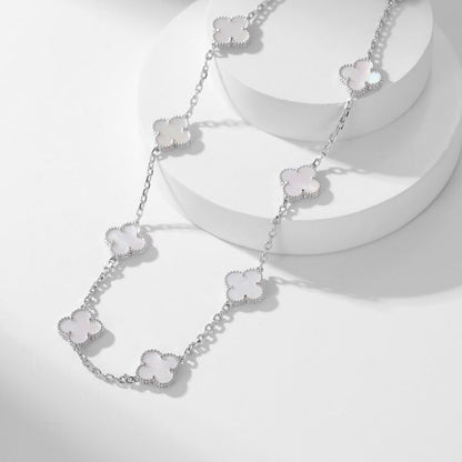 [Amore Jewelry]CLOVER 10 MOTIFS WHITE MOTHER OF PEARL NECKLACE