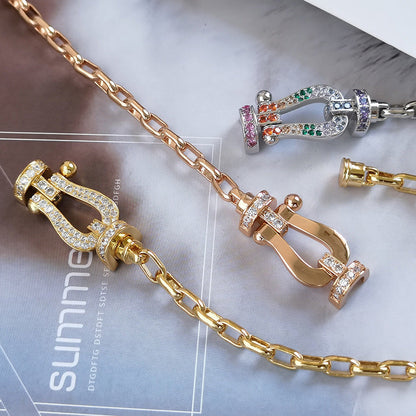 [Amore Jewelry]FORCE LARGE HORSESHOE CLASP  METAL BRACELET