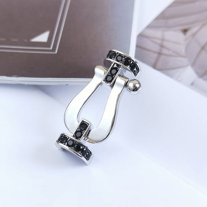 [Amore Jewelry]FORCE LARGE HORSESHOE BLACK DIAMOND BRACELET SILVER