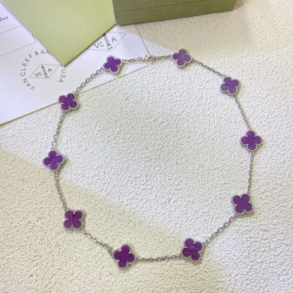 [Amore Jewelry]CLOVER 10 MOTIFS  PURPLE VIOLET  NECKLACE