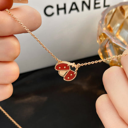 [Amore Jewelry]LUCKY  CARNELIANS LADYBUG NECKLACE