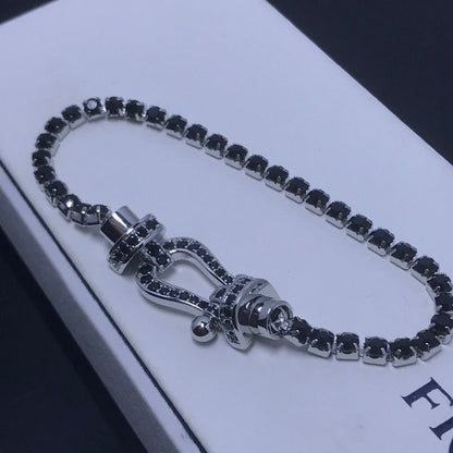 [Amore Jewelry]FORCE  LARGE HORSESHOE FULL DIAMOND TENNIS BRACELET