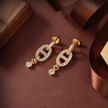 [Amore Jewelry]HM CHAINE DIAMOND EARRINGS