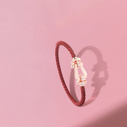 [Amore Jewelry]FORCE 10 HALF DIAMOND PINK GOLD RED CORDERI LARGE AND MEDIUM MODEL