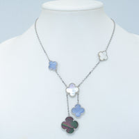[Amore Jewelry]CLOVER MOP CHALCEDONY NECKLACE SILVER 6 MOTIF