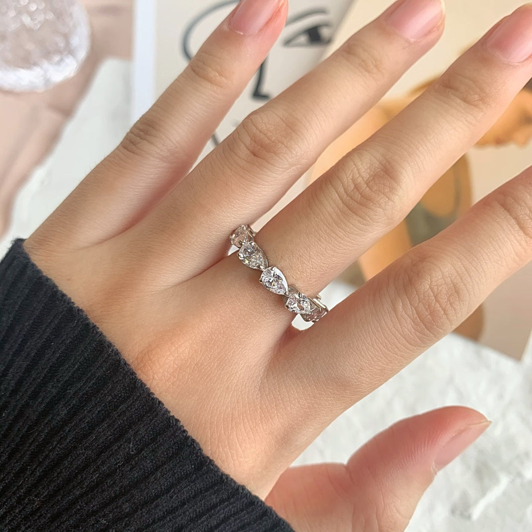 [Amore Jewelry]Exquisite Pear Cut Tennis Ring