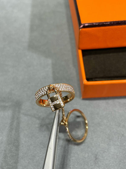 [Amore Jewelry]HM KELLY CLOCHETTE DOUBLE RING IN  WITH DIAMONDS