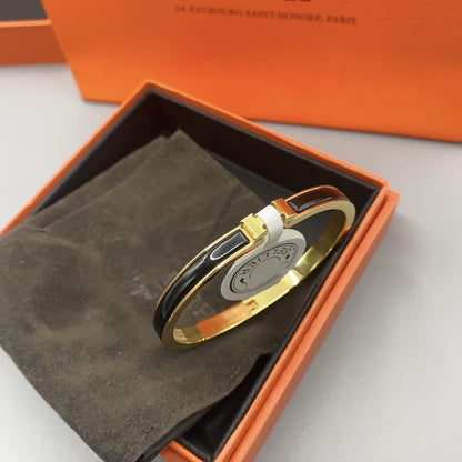 [Amore Jewelry]CLASSIC HM CLIC BLACK 8MM ENAMEL BRACELET