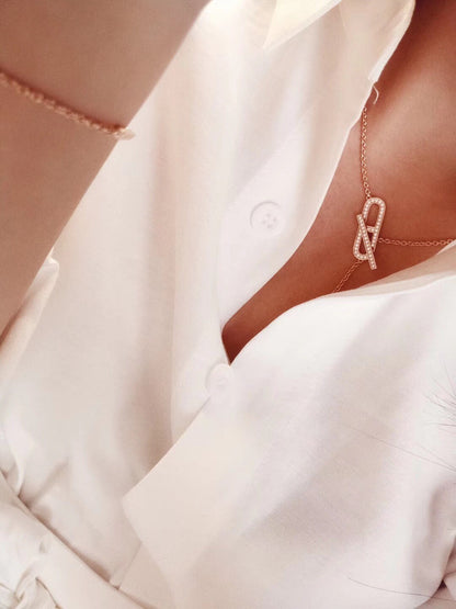 [Amore Jewelry]HM FIRE PIG NOSE NECKLACE TRENDY STREET