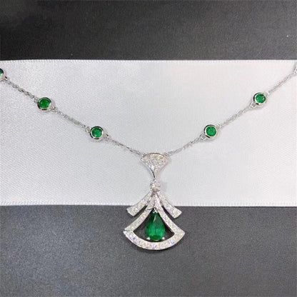 [Amore Jewelry]DREAM NECKLACE MALACHITE DIAMOND SILVER