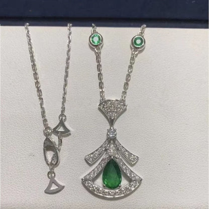 [Amore Jewelry]DREAM NECKLACE MALACHITE DIAMOND SILVER