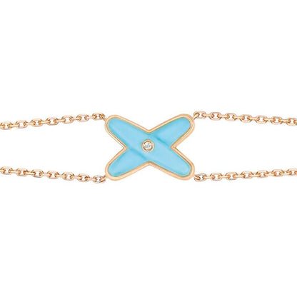 [Amore Jewelry]JEUX BRACELET TURQUOISE PINK GOLD 1 DIAMOND