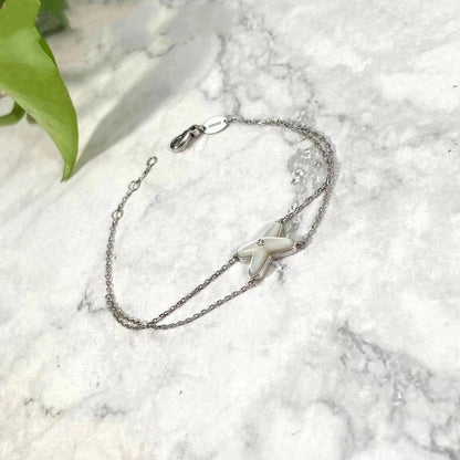[Amore Jewelry]JEUX BRACELET WHITE MOP SILVER 1 DIAMOND