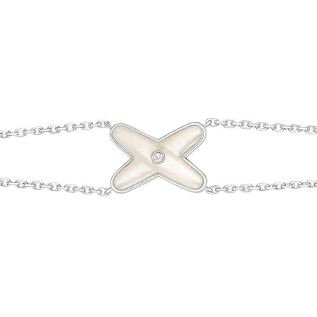 [Amore Jewelry]JEUX BRACELET WHITE MOP SILVER 1 DIAMOND