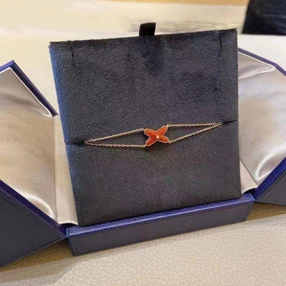 [Amore Jewelry]JEUX BRACELET CARNELIAN PINK GOLD 1 DIAMOND