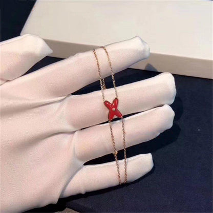 [Amore Jewelry]JEUX BRACELET CARNELIAN PINK GOLD 1 DIAMOND