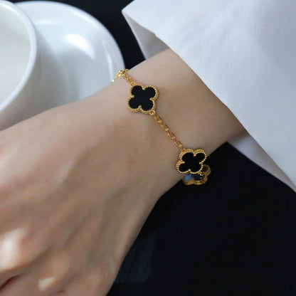 [Amore Jewelry]CLOVER  5 MOTIFS BLACK ONYX BRACELET